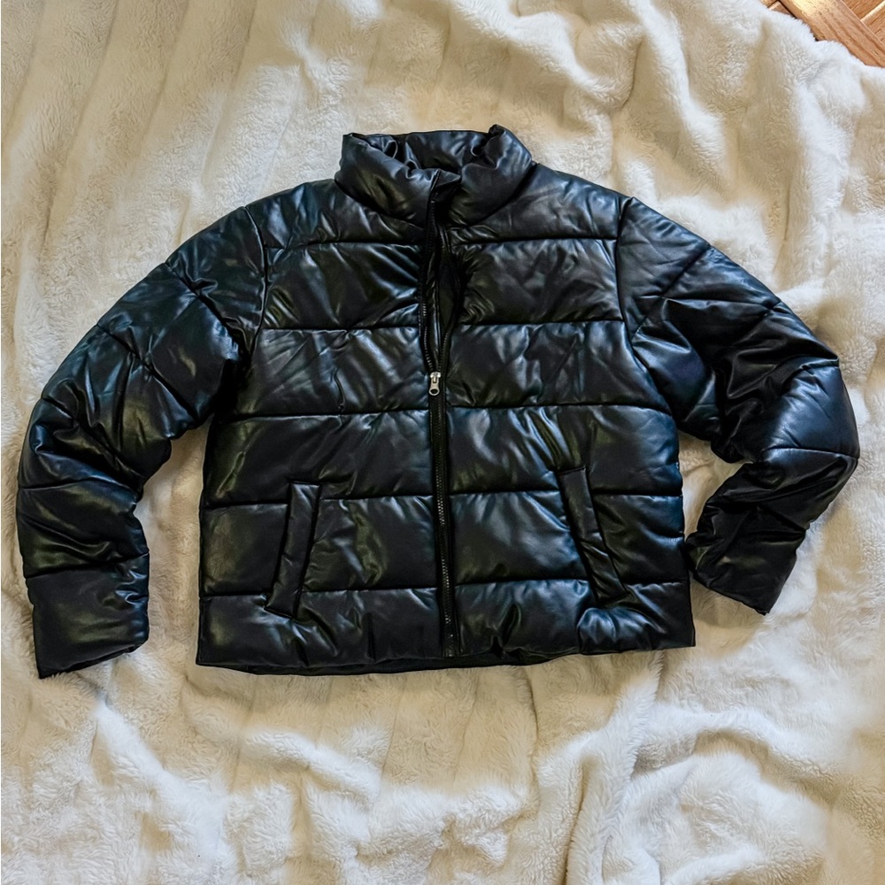 Puffer Jacket Faux Leather - Picture 2 of 5